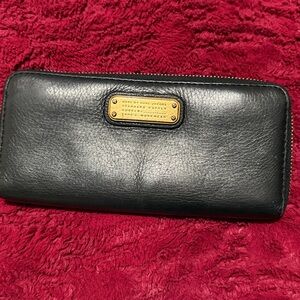 Marc Jacobs Black Leather wallet/gold stamped label